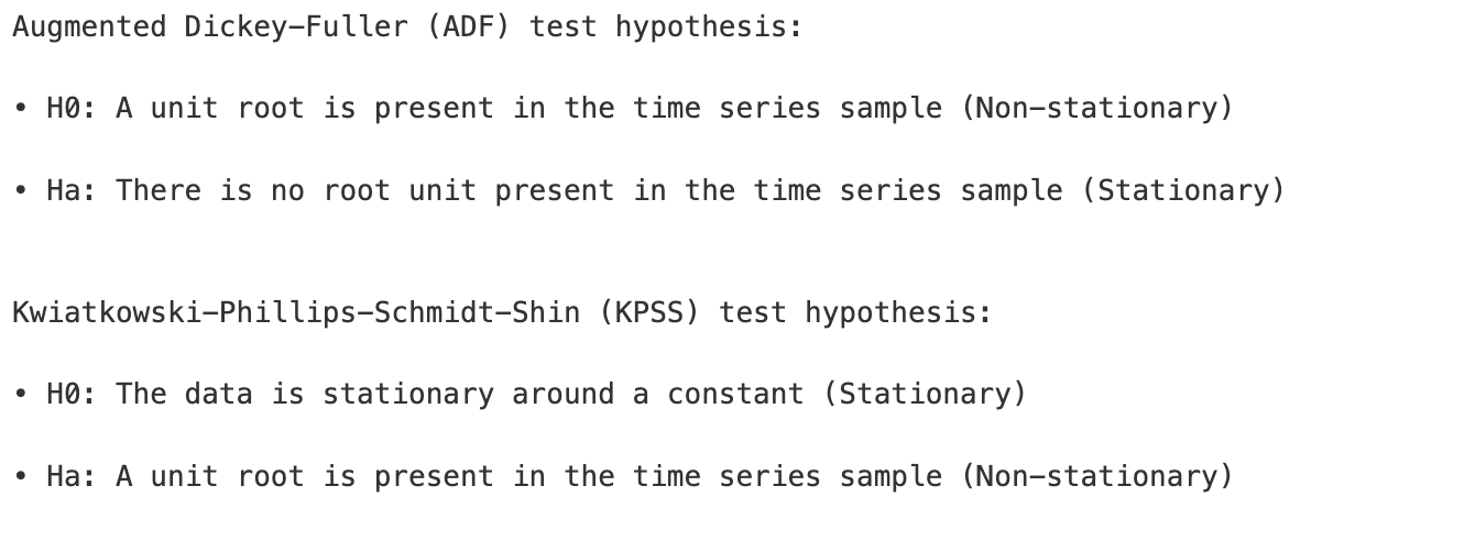 STATIONARITY TESTING